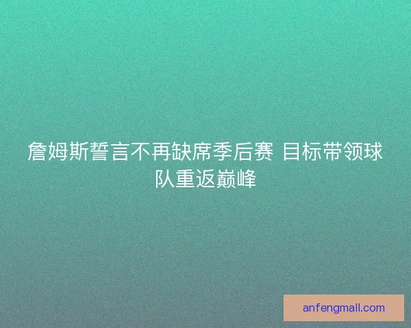 詹姆斯誓言不再缺席季后赛 目标带领球队重返巅峰